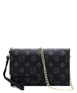 Monogrammed Clutch Wallet Cell Phone Purse CS061 GRAYBLACK